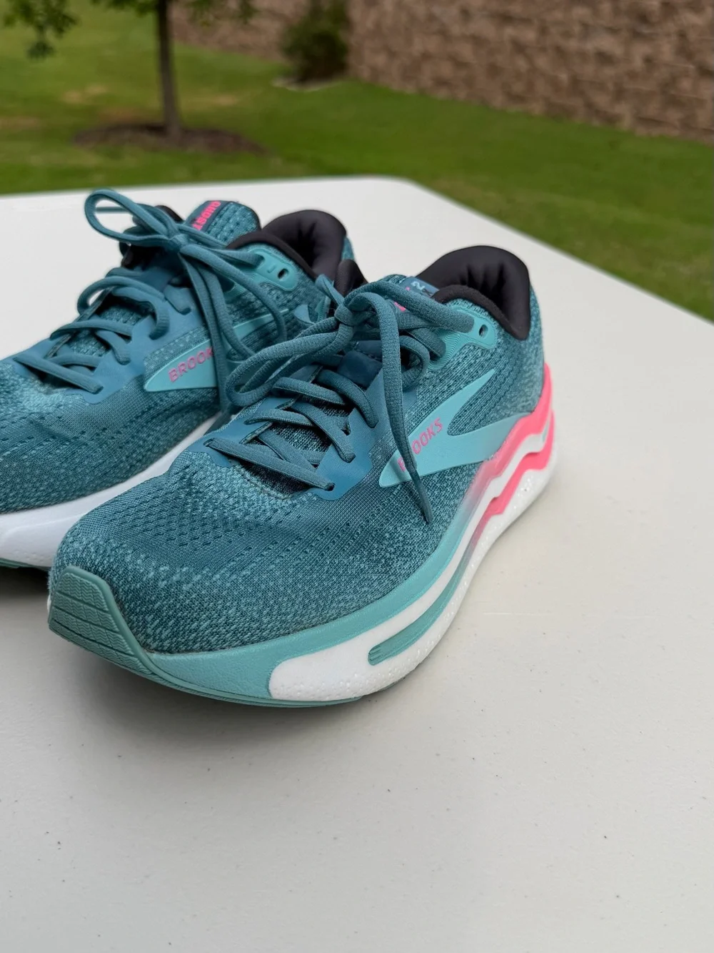 Brooks Ghost Max 2 Women’s Running Shoes Mesh Low Top Lace-Up Storm Blue/Pink